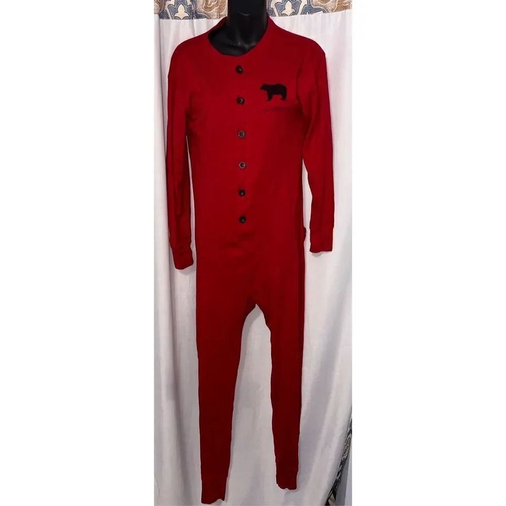 Nice BEAR BUM By Little blue house unisex one piece Red pajamas Size XSmall Drop
